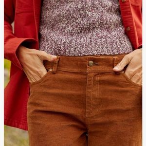corduroy pants. Ankle/crop length.  Great with boots, loafers, sneakers, heels.